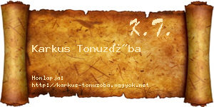 Karkus Tonuzóba névjegykártya